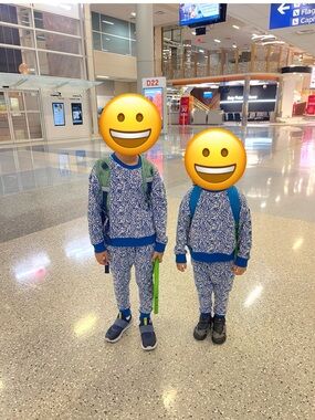 Kids Blue & White Patterned Sweatshirt and Jogger Set size 5